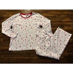 Lake Women’s Large Pajama Set Pants Long Sleeve Pima Cotton Nutcracker Holiday